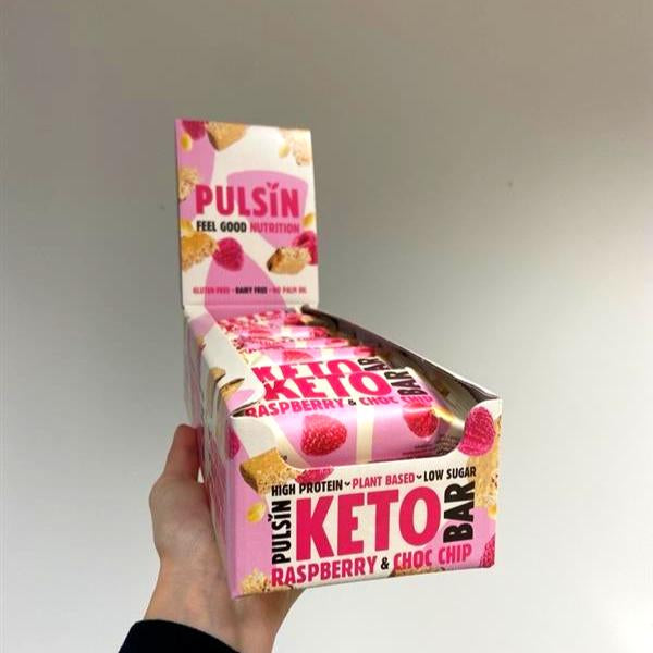 Keto Raspberry & Choc Chip Bar (50g) – Pack of 18