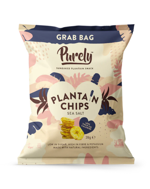Purely Plantain Chips - Sea Salt - 28g Grab & Go Bag