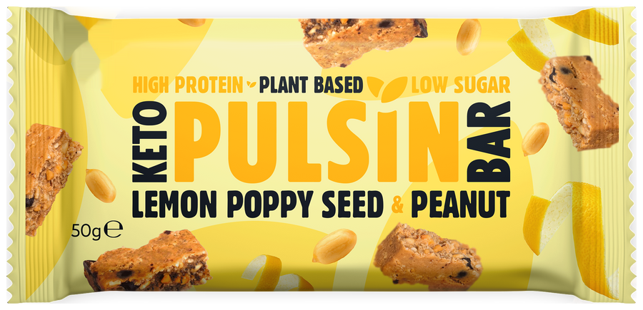 Keto Lemon & Poppy Seed Bar (50g) – Pack of 18