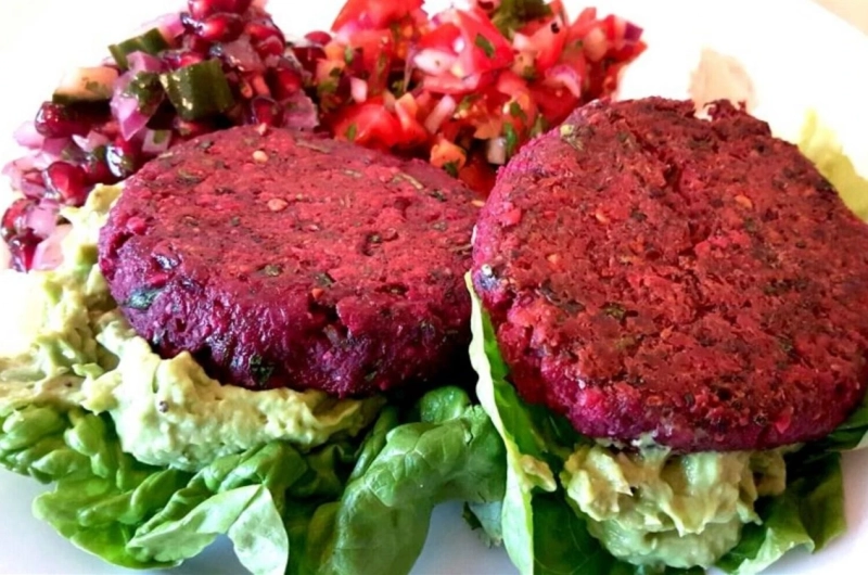 Beetroot And Chickpea Plant Based Burgers