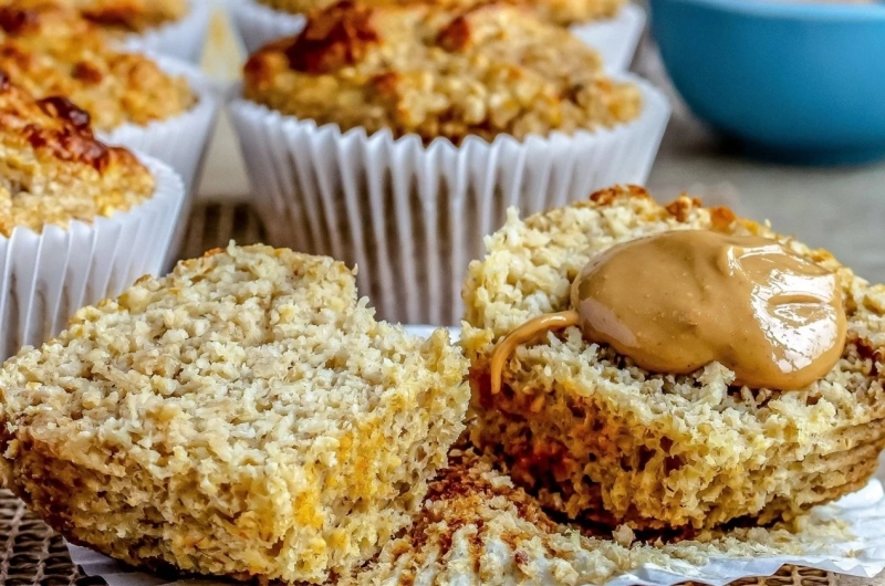 Protein Banana Oat Muffins